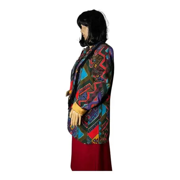 Vintage Criscione NEW YORK western fringed aztec oversized coat size medium - Picture 16 of 16
